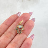 Dije Mano Hamsa 1.15gr / 2.3cm / Oro Amarillo 18K