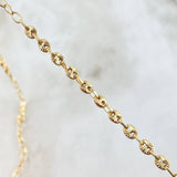 Rosario GC Virgen Milagrosa 7.55gr / 60cm / 3.4mm Diamantada Cruz Puntas Planas Oro Amarillo 18K