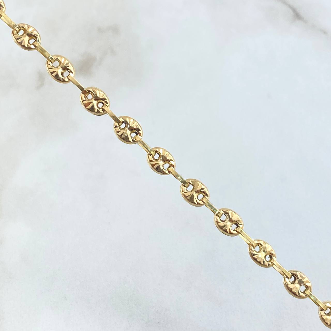 Tobillera GC 6.65gr / 29cm / 4.9mm Diamantada Oro Amarillo 18K *