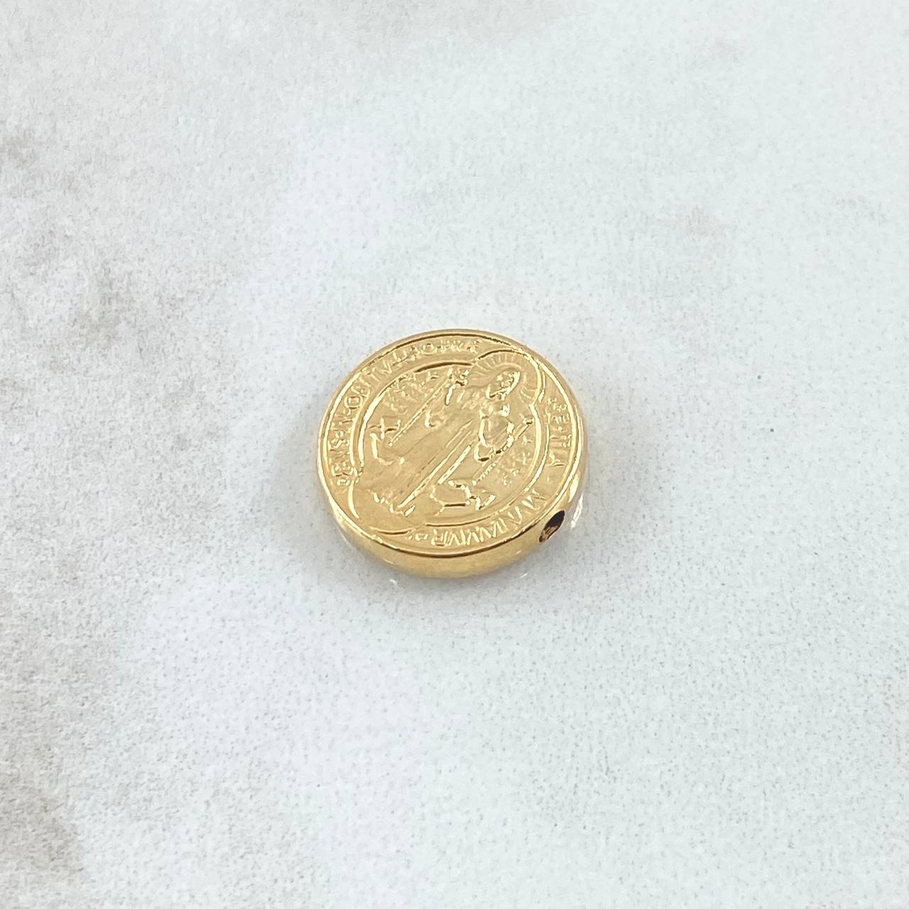 Herraje San Benito 0.8gr / 1.4cm-Tambor Oro Amarillo 18K *