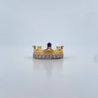 Anillo Corona Corazon 4.05gr / T6 1/2 / Circones Blancos Azul Dos Oros Amarillo Blanco 18K $