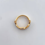 Anillo Corona Corazon 4.05gr / T6 1/2 / Circones Blancos Azul Dos Oros Amarillo Blanco 18K $