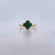 Anillo Trebol 1.75gr / T6 1/2 / Malaquita Verde Oro Amarillo 18K $