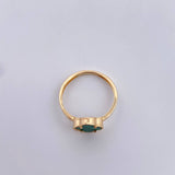 Anillo Trebol 1.75gr / T6 1/2 / Malaquita Verde Oro Amarillo 18K $