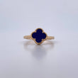 Anillo Trebol 3.15gr / T6 3/4 / Piedra Morada Oro Amarillo 18K $