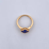 Anillo Trebol 3.15gr / T6 3/4 / Piedra Morada Oro Amarillo 18K $