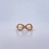 Anillo Infinito 1.45gr / T7 1/4 / Circones Blancos Oro Amarillo 18K $