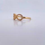 Anillo Infinito 1.45gr / T7 1/4 / Circones Blancos Oro Amarillo 18K $