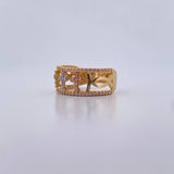 Anillo Argolla Tres Cruces 3.85gr / T7 1/4 / Circones Blancos  Tres Oros 18K $