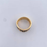 Anillo Media Flor 5.7gr / T8 / Circones Blancos Verdes Oro Amarillo 18K $