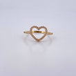 Anillo Silueta Corazon 1.55gr / T8 / Circones Blancos Oro Amarillo 18K $
