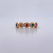 Anillo Tupido 2.15gr / T6 3/4 / Circones De Colores Oro Amarillo 18K $