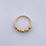 Anillo Tupido 2.15gr / T6 3/4 / Circones De Colores Oro Amarillo 18K $