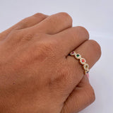 Anillo Tupido 2.15gr / T6 3/4 / Circones De Colores Oro Amarillo 18K $