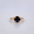 Anillo Trebol Churumbela 2.45gr / T6 3/4 / Onix Negro Circones Blancos Oro Amarillo 18K $