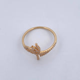 Anillo Fe 1.9gr / T7 1/2 / Circones Blancos Oro Amarillo 18K $