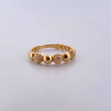 Anillo Burbuja 2.3gr / T6 1/4 / Circones Blancos Oro Amarillo 18K $