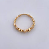 Anillo Burbuja 2.3gr / T6 1/4 / Circones Blancos Oro Amarillo 18K $