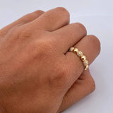 Anillo Burbuja 2.3gr / T6 1/4 / Circones Blancos Oro Amarillo 18K $
