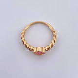 Anillo Trebol Cubano 3gr / T7 / Piedra Rosada Oro Amarillo 18K $