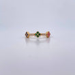 Anillo Trio Trebol 1.95gr / T6 3/4 / Circones De Colores Oro Amarillo 18K $