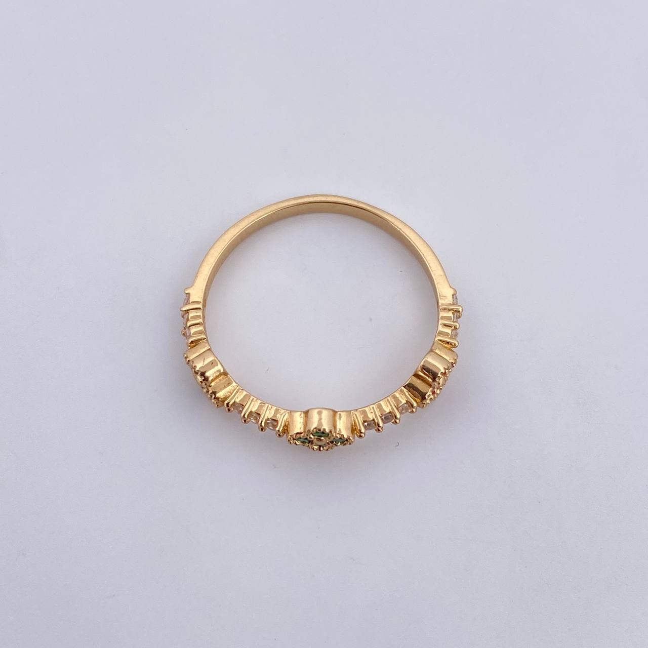Anillo Trio Trebol 1.95gr / T6 3/4 / Circones De Colores Oro Amarillo 18K $