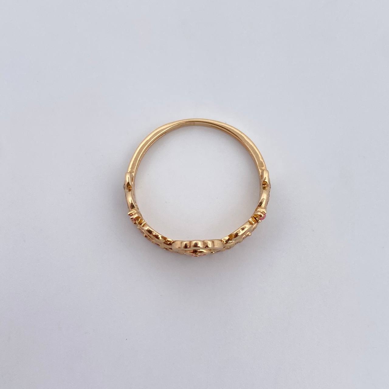 Anillo Corona  2.1gr / T5 3/4 / Circones Blancos Rosado Oro Amarillo 18K $