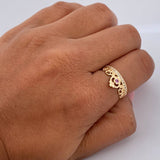 Anillo Corona  2.1gr / T5 3/4 / Circones Blancos Rosado Oro Amarillo 18K $