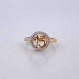 Anillo 15's 2.1gr / T5 3/4 / Circones Blancos Dos Oros Amarillo Blanco 18K $