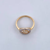 Anillo 15's 2.1gr / T5 3/4 / Circones Blancos Dos Oros Amarillo Blanco 18K $