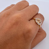 Anillo 15's 2.1gr / T5 3/4 / Circones Blancos Dos Oros Amarillo Blanco 18K $