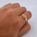 Anillo Corona 15's  1.75gr / T5 1/2 / Circones Blancos Oro Amarillo 18K $