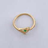 Anillo Corazon Churumbela 1.8gr / T7 1/2 / Circones Blancos Verde Oro Amarillo 18K $