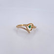 Anillo Corazon Churumbela 1.8gr / T7 1/2 / Circones Blancos Verde Oro Amarillo 18K $