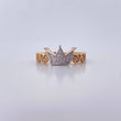 Anillo Corona Corazon 2.65gr / T6 3/4 / Circones Blancos Dos Oros Amarillo Blanco 18K $