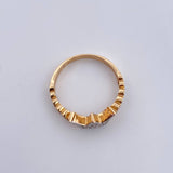 Anillo Corona Corazon 2.65gr / T6 3/4 / Circones Blancos Dos Oros Amarillo Blanco 18K $