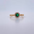 Anillo Halo 1.8gr / T5 3/4 / Circones Blancos Verdes Oro Amarillo 18K $