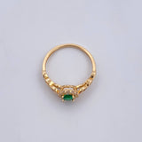 Anillo Halo 1.8gr / T5 3/4 / Circones Blancos Verdes Oro Amarillo 18K $