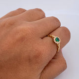 Anillo Halo 1.8gr / T5 3/4 / Circones Blancos Verdes Oro Amarillo 18K $