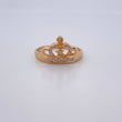 Anillo Corona 15's  2.2gr / T6 1/4 / Circones Blancos Oro Amarillo 18K $