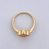 Anillo Trebol 2.3gr / T6 1/4 / Circones Blancos Oro Amarillo 18K $