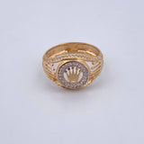 Anillo Corona RX 3.5gr / T8 1/4 / Circones Blancos  Dos Oros Amarillo Blanco 18K $