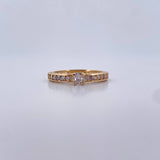 Anillo Solitario BV 3gr / T7 / Circones Blancos Oro Amarillo 18K $