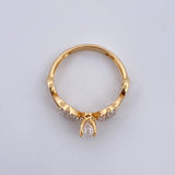 Anillo Solitario Corazon Infinito 2.35gr / T6 1/2 / Circones Blancos Dos Oros Amarillo Blanco 18K $