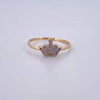 Anillo Corona 1.45gr / T7 1/2 / Circones Blancos Dos Oros Amarillo Blanco 18K $