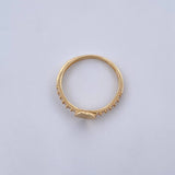 Anillo Corazon Churumbela 1.9gr / T7 1/4 / Circones Blancos Oro Amarillo 18K $