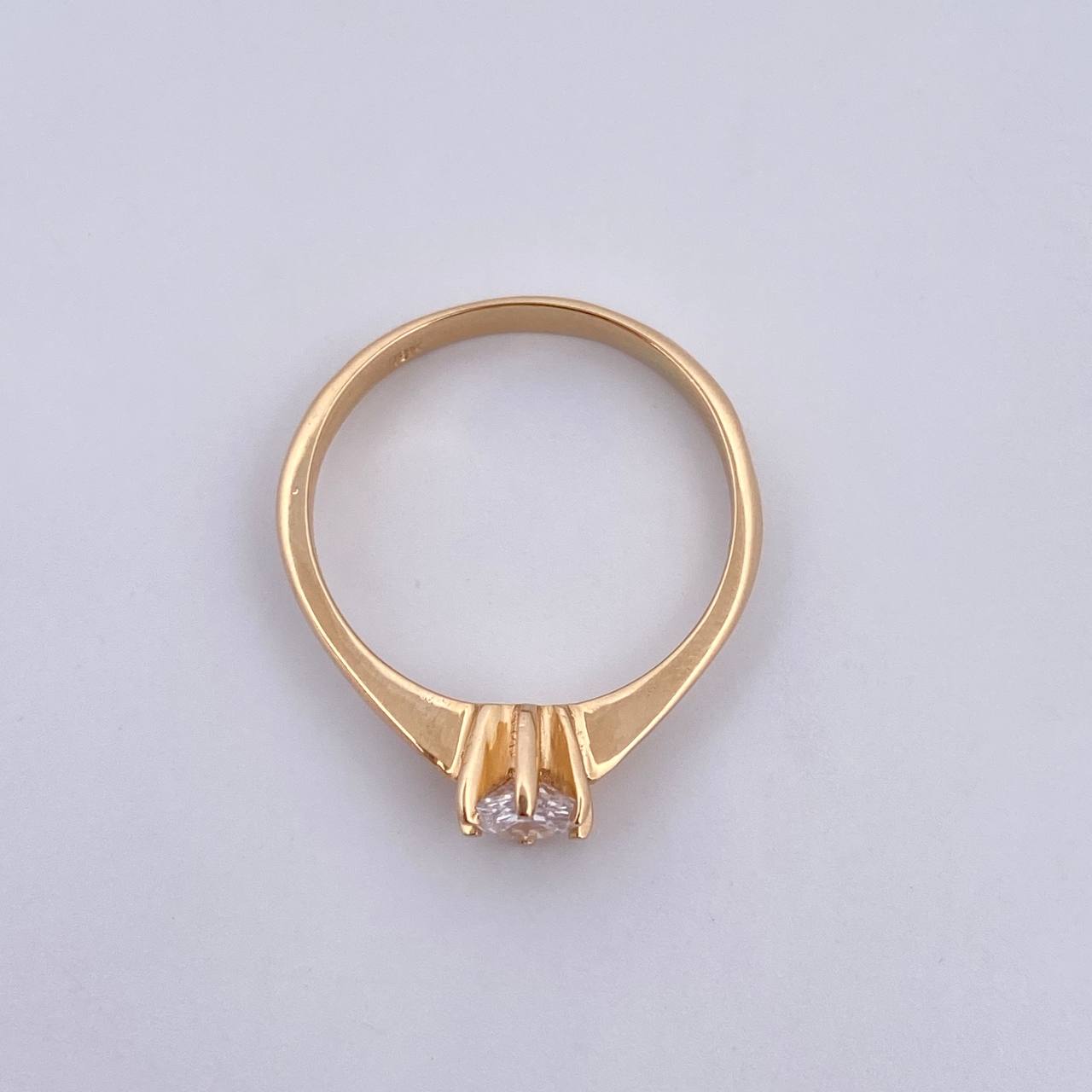 Anillo Solitario 2.4gr / T6 3/4 / Circon Blanco Oro Amarillo 18K $