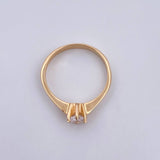 Anillo Solitario 2.4gr / T6 3/4 / Circon Blanco Oro Amarillo 18K $