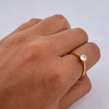 Anillo Solitario 2.4gr / T6 3/4 / Circon Blanco Oro Amarillo 18K $