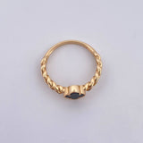Anillo Trebol Cubano 2.9gr / T7 / Onix Negro Oro Amarillo 18K $